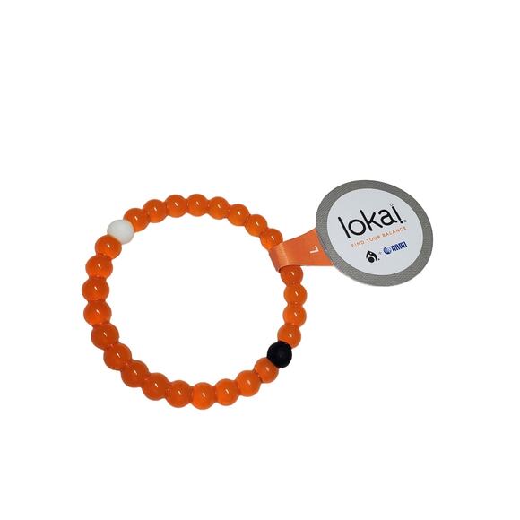 Lokai Bracelet Size Large NWT Orange with Black Bead Nami Collaboration - Picture 2 of 11